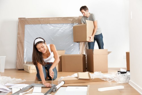Removal team planning a local move in Pinner with packing and loading equipment
