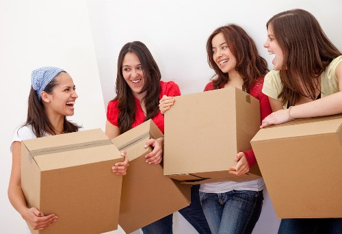 Furniture and boxes prepared for a removal job