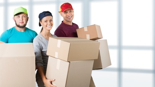 Careful transport of desks and IT equipment during an office move