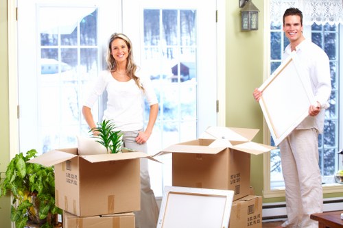 Loading furniture into a removal truck for a residential move