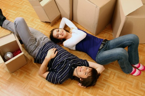 Packing and organising workstations during a Pinner business relocation